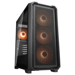Cougar MX600 Mini V2 Pro Mini-Tower mATX Gaming PC Case, 4x ARGB PWM Fans, Up to 360mm Radiator Support, Perforated Front Panel, Black