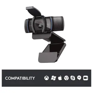 Logitech C920S HD Pro Webcam, 1080P Video Calls and Recording, HD Auto-Focus and Light Correction, Stereo Audio With Dual Mics, Privacy Shutter, 960-001252 / 960-001257