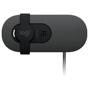 Logitech BRIO 100 Webcam, Full HD 1080p 30fps, RightLight 2 Auto-Light Balance, Built-In Mic, Integrated Privacy Shutter, USB-A Plug-and-Play, Graphite