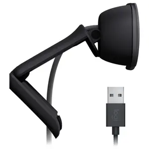 Logitech BRIO 100 Webcam, Full HD 1080p 30fps, RightLight 2 Auto-Light Balance, Built-In Mic, Integrated Privacy Shutter, USB-A Plug-and-Play, Graphite