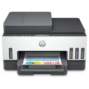 HP Smart Tank 750 All-in-One Printer, Wireless, Print Scan Copy, Auto Duplex Printing, Auto Document Feeder, White/Grey (Official Warranty)