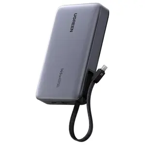 UGREEN Nexode 20000mAh Power Bank, 145W Total Output, Up to 100W USB-C, Built-in USB-C Cable, 72Wh Fast Charging, Model 55992B