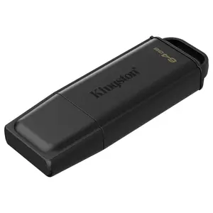 Kingston DataTraveler Exodia USB-A Flash Drive, 64GB Storage, USB 3.2 Gen 1 5Gb/s, Snap-On Cap, Colored Keyring Hole, Timeless Black DTXG2/64GB