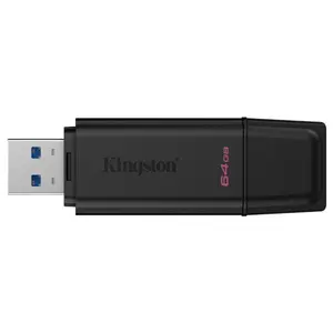 Kingston DataTraveler Exodia USB-A Flash Drive, 64GB Storage, USB 3.2 Gen 1 5Gb/s, Snap-On Cap, Colored Keyring Hole, Timeless Black DTXG2/64GB