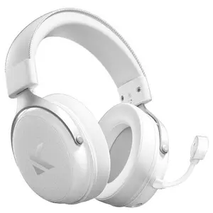 MCHOSE V9 Pro Wireless Gaming Headset, 2.4GHz Bluetooth And USB, 53mm Drivers, AI Noise-Canceling Mic, Virtual 7.1 Surround Sound, Up to 250 Hours Play Time, Icy White