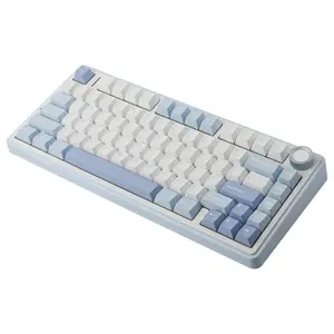 AULA F75 75% Gasket Wireless Mechanical Keyboard, Hot-Swappable, 16.8 Million Color RGB, Bluetooth 2.4G Wireless and Wired, Sea Salt Blue