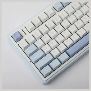 AULA F75 75% Gasket Wireless Mechanical Keyboard, Hot-Swappable, 16.8 Million Color RGB, Bluetooth 2.4G Wireless and Wired, Sea Salt Blue