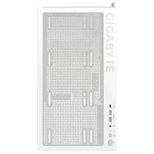 Gigabyte C500 Panoramic Stealth Ice Mid Tower PC Gaming Case, 270 Degree Panoramic 4mm Tempered Glass, USB 3.2 Gen2 Type-C, 4X ARGB Fans Included, White