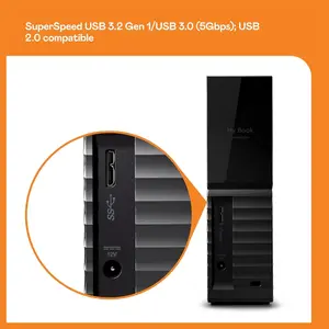 Western Digital My Book Desktop External Hard Drive, 6TB, USB 3.0, Password Protection, Auto Backup Software, 256-Bit AES Hardware Encryption, WDBBGB0060HBK-NESN
