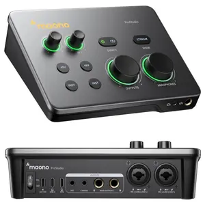 Maono P2 USB Hybrid Audio Interface, USB-C Plug and Play, Up to 56dB Clean Gain, 192kHz High-Resolution Audio, Dual XLR and TRS Combo Inputs