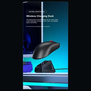 Aula SC380Pro Gaming Mouse, 55g Lightweight, PixArt 3311 Sensor, Up to 12,000 DPI, 1000Hz Polling Rate, Tri-Mode 2.4G Wireless Bluetooth and Wired, Charging Dock, White