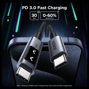 UGREEN Uno 100W USB C to USB C Charger Cable, 1 Meter, 20V 5A Fast Charging, E-Marker Chip, 480Mbps Data Sync, Model 35501