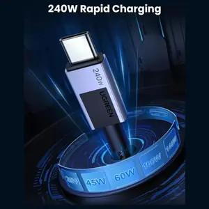 UGREEN 45067 USB-C to USB-C Cable, 240W PD3.1/PPS Fast Charging, 480Mbps USB 2.0 Data Sync, 1 Meter