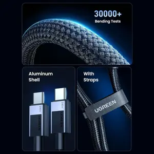 UGREEN 5 Series USB-C to USB-C PD 240W Cable, 2 Meter, 480Mbps USB 2.0 Data Sync, Intelligent E-Marker Chip, Nylon Braided, Model 45068