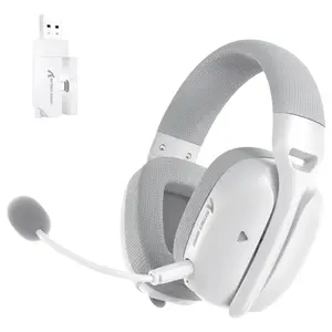 ATTACK SHARK L80 PRO Wireless Gaming Headset, 20ms Low Latency, Dual Microphone System, 40mm Speaker Drivers, Bluetooth 5.3 2.4GHz and Wired, 300mAh Battery, White