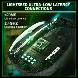 ATTACK SHARK L80 PRO Wireless Gaming Headset, 20ms Low Latency, Dual Microphone System, 40mm Speaker Drivers, Bluetooth 5.3 2.4GHz and Wired, 300mAh Battery, White