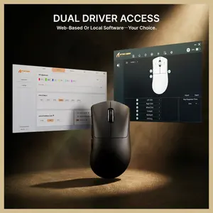 ATTACK SHARK V8 Ultra-Light Ergonomic Wireless Gaming Mouse, PAW3950MAX Sensor, Up to 42000 DPI, Dual 8000Hz Polling Rate Wireless and Wired, Black