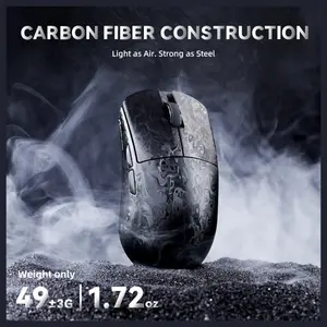 ATTACK SHARK R11 ULTRA Carbon Fiber Wireless Gaming Mouse, PAW3950MAX Sensor, Wireless 8000Hz Polling Rate, 49g Superlight, Omron Optical Micro Switches, Weave Black