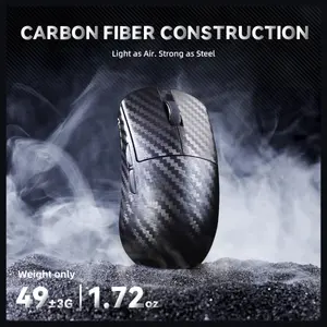 ATTACK SHARK R11 ULTRA Carbon Fiber Wireless Gaming Mouse, PAW3950MAX Sensor, Wireless 8000Hz Polling Rate, 49g Superlight, Omron Optical Micro Switches, Weave Black