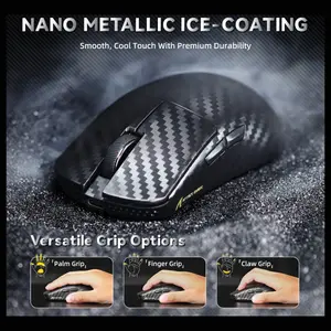 ATTACK SHARK R11 ULTRA Carbon Fiber Wireless Gaming Mouse, PAW3950MAX Sensor, Wireless 8000Hz Polling Rate, 49g Superlight, Omron Optical Micro Switches, Weave Black