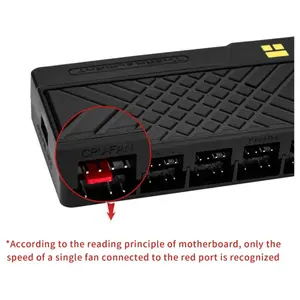 Thermalright ARGB and Fan HUB X10 IR - 10-Port All-in-One Controller, 10 PWM Fan and 10 ARGB Headers, 5V 3-Pin ARGB and 4-Pin PWM Compatibility, SATA Powered, IR Remote Control, Black