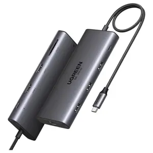 Ugreen Revodok Pro 210 Docking Station, 10-in-1 USB-C Dock Dual HDMI 4K@60Hz Single 8K@30Hz, 100W PD, 5Gbps USB-C and USB-A Data Ports, Gigabit Ethernet, SD and TF Card Reader, 15534