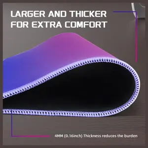 ATTACK SHARK CM03 Gaming Mouse Pad, Rainbow Film Coated Surface, Smooth Glide and Precise Tracking, Water-Resistant, Non-Slip Rubber Base, 16.1" x 12.2" x 0.16" in, Purple