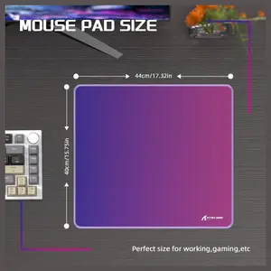 ATTACK SHARK CM03 Gaming Mouse Pad, Rainbow Film Coated Surface, Smooth Glide and Precise Tracking, Water-Resistant, Non-Slip Rubber Base, 16.1" x 12.2" x 0.16" in, Purple