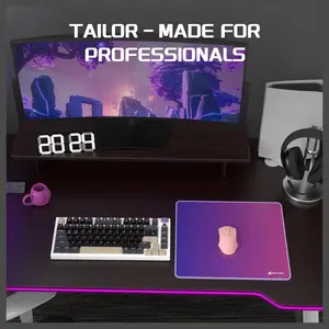 ATTACK SHARK CM03 Gaming Mouse Pad, Rainbow Film Coated Surface, Smooth Glide and Precise Tracking, Water-Resistant, Non-Slip Rubber Base, 16.1" x 12.2" x 0.16" in, Purple