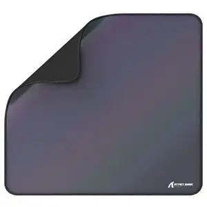 ATTACK SHARK CM03 Gaming Mouse Pad, Esports Speed Large Mouse Mat, Waterproof Surface, Anti-Slip Rubber Base, XL 17.72" x 15.75" x 0.16", Holographic Rainbow Coated Gradual Gray