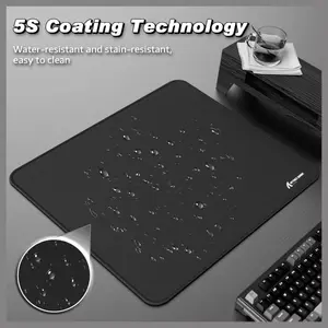ATTACK SHARK CM02 eSports Gaming Mouse Pad, Water Resistant Coating, Fine Sand-Like Texture Control Surface, Slip-Resistant Bottom, Micro-Knit Stitched Edges, 450x400x4mm, Black