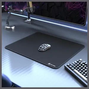 ATTACK SHARK CM02 eSports Gaming Mouse Pad, Water Resistant Coating, Fine Sand-Like Texture Control Surface, Slip-Resistant Bottom, Micro-Knit Stitched Edges, 450x400x4mm, Black