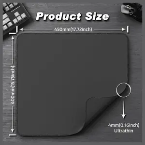 ATTACK SHARK CM02 eSports Gaming Mouse Pad, Water Resistant Coating, Fine Sand-Like Texture Control Surface, Slip-Resistant Bottom, Micro-Knit Stitched Edges, 450x400x4mm, Black