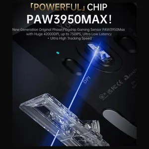 ATTACK SHARK X8 Ultra Wireless Gaming Mouse, 55g Ultra-Lightweight, Bluetooth and 2.4GHz Wireless and Wired, 8K Polling Rate, PixArt PAW3950MAX Sensor, 42000 DPI, White