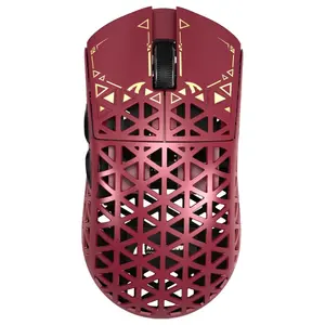 ATTACK SHARK R5 Ultra Wireless Gaming Mouse, 42K DPI PAW3950 MAX Sensor, 8K Polling Rate, 39g Carbon Fiber, Wired Bluetooth and 2.4GHz, Red