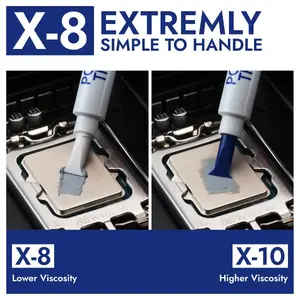 Thermal Grizzly Polartherm X-8 CPU Thermal Paste, 10 Grams, High Thermal Conductivity, Long Durability, Non-Conductive Thermal Grease, Thermal Compound Kit with Spatula