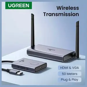 UGREEN CM506 Wireless HDMI Extender, 50 Metres, HDMI and VGA Output, 1080p@60Hz 5GHz Transmitter Receiver, 50633A