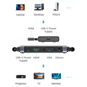UGREEN CM506 Wireless HDMI Extender, 50 Metres, HDMI and VGA Output, 1080p@60Hz 5GHz Transmitter Receiver, 50633A