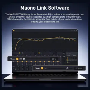 MAONO PD300XS Podcast Dynamic Microphone Set, XLR and USB Microphone, 192kHz/24bit Sampling, Boom Arm Stand, Metal Mic with Mute Tap