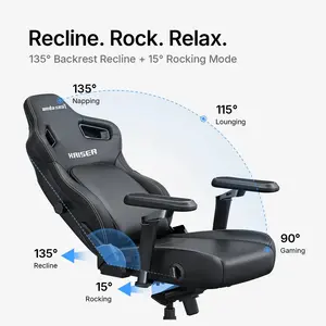 Anda Seat Kaiser 4L Premium Fabric Gaming Chair, Adjustable Pop-out Lumbar Support, Magnetic Head Pillow, 5D Armrests, Classic Bentley Brown