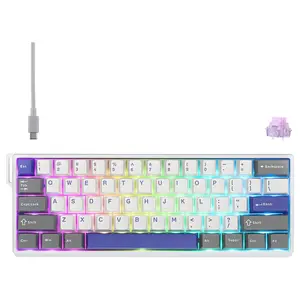AULA WIN60 HE Max 61-Key RGB 60% Wired Magnetic Switch Gaming Keyboard, Hall Effect Magnetic Switch, 8000Hz Polling Rate, 0.3ms Latency Tested, Grey/White/Blue