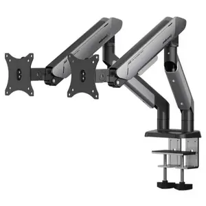 AndaSeat Stealth Pro II Duo A9-2S Ergonomic Dual Monitor Arm, Up to 42 Inch, Quick Release VESA 75x75 and 100x100, 2-15kg Per Screen, Titanium