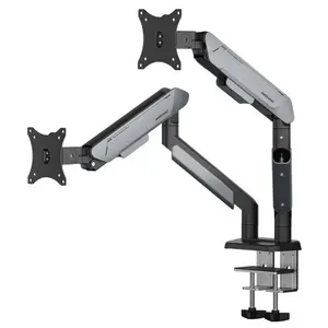 AndaSeat Stealth Pro II Duo A9-2S Ergonomic Dual Monitor Arm, Up to 42 Inch, Quick Release VESA 75x75 and 100x100, 2-15kg Per Screen, Titanium