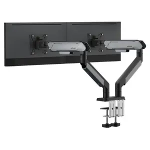 AndaSeat Stealth Pro II Duo A9-2S Ergonomic Dual Monitor Arm, Up to 42 Inch, Quick Release VESA 75x75 and 100x100, 2-15kg Per Screen, Titanium
