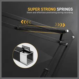 Maono BA20 Boom Arm Microphone Stand, Adjustable Metal Suspension Mic Boom Arm, Desk Clamp, 3/8" to 5/8" Screw Adapter, Max Load 1KG, Black
