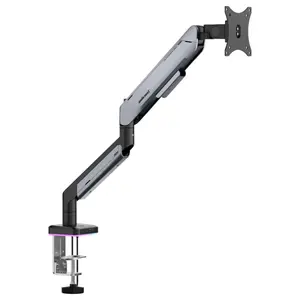 AndaSeat Stealth Pro II RGB Ergonomic Single Monitor Arm, Up to 42 Inch, Quick Release VESA Plate 75x75mm and 100x100mm, 2-15kg Support, Titanium, AD-W-A9X-1S-BT