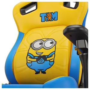 AndaSeat Kaiser 4 XL Minions Bob Gaming Chair, Premium PVC Leather, 6D Armrest, 24 Degree Pop-Out Lumbar With Any-Angle Lock, Magnetic Memory-Foam Head Pillow With Cooling Layer, Bob Besties, AD12YDDC-XLL-41-YS-PV