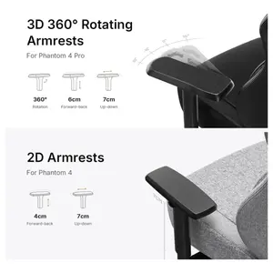 Anda Seat Phantom 4 Pro Office Gaming Chair, Ergonomic Dynamic Lumbar Support, High Back Reclining 90-135 Degrees, Magnetic Head Pillow, 3D 360 Degree Rotating Armrests, Height Adjustable, Black PVC, AD18YSDC-72-BD-PV-B02