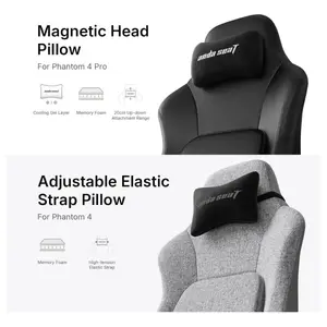 Anda Seat Phantom 4 Pro Office Gaming Chair, Ergonomic Dynamic Lumbar Support, High Back Reclining 90-135 Degrees, Magnetic Head Pillow, 3D 360 Degree Rotating Armrests, Height Adjustable, Black PVC, AD18YSDC-72-BD-PV-B02
