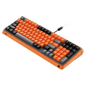 Rapoo ESK750 RGB Backlit Mechanical Gaming Keyboard, 98-Key Compact Layout, 60 Million Keystrokes Mechanical Switches, Full-Key Conflict-Free N-Key Rollover, Wired USB Plug-and-Play, Orange Grey Black, ESK750-98
